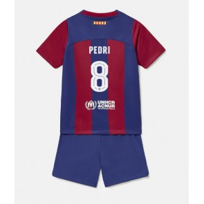 Barcelona Pedri Gonzalez #8 Replika Babytøj Hjemmebanesæt Børn 2023-24 Kortærmet (+ Korte bukser)